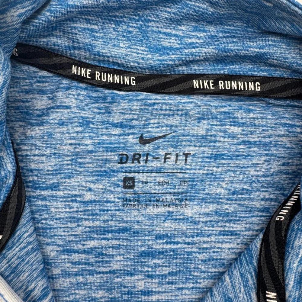 Nike Running Dri-FIT Womens XS Blue Space Dye 1/4 Zip Pullover Long Sleeve Top